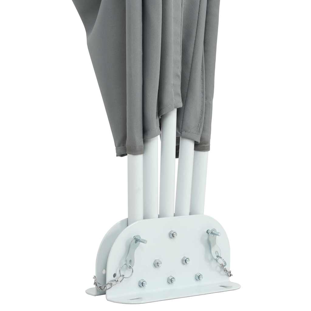 44566 vidaXL Collapsible Terrace Side Awning Grey 400x200 cm