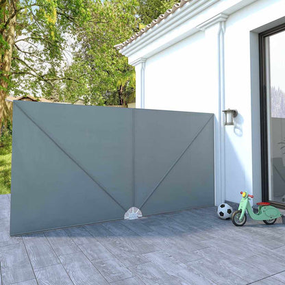 44566 vidaXL Collapsible Terrace Side Awning Grey 400x200 cm