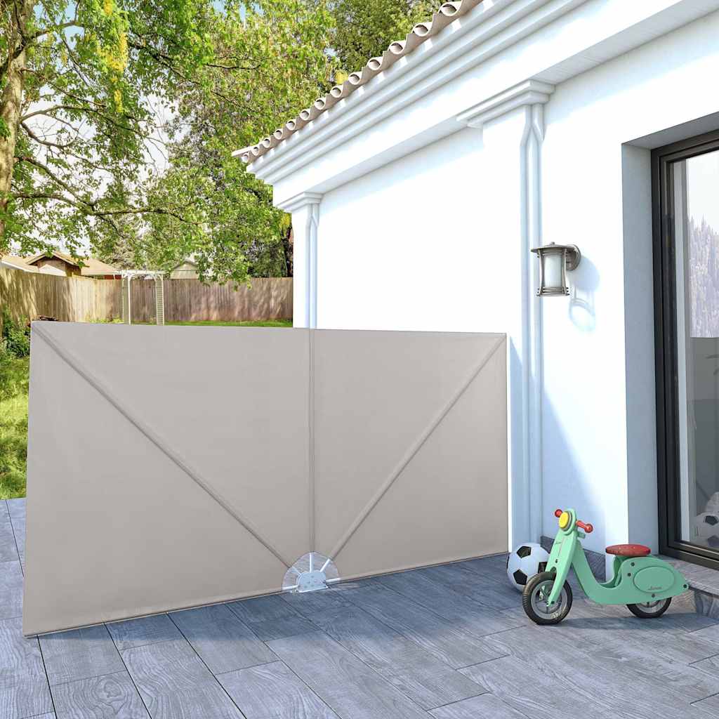 44568 vidaXL Collapsible Terrace Side Awning Cream 300x150 cm