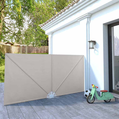 44568 vidaXL Collapsible Terrace Side Awning Cream 300x150 cm