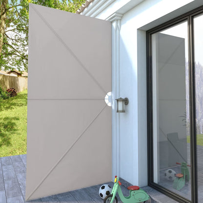 44570 vidaXL Collapsible Terrace Side Awning Cream 400x200 cm