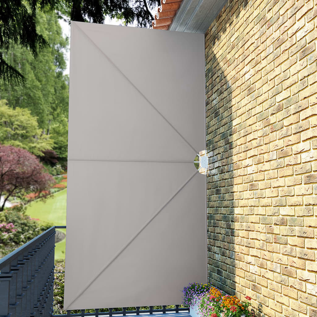 44570 vidaXL Collapsible Terrace Side Awning Cream 400x200 cm