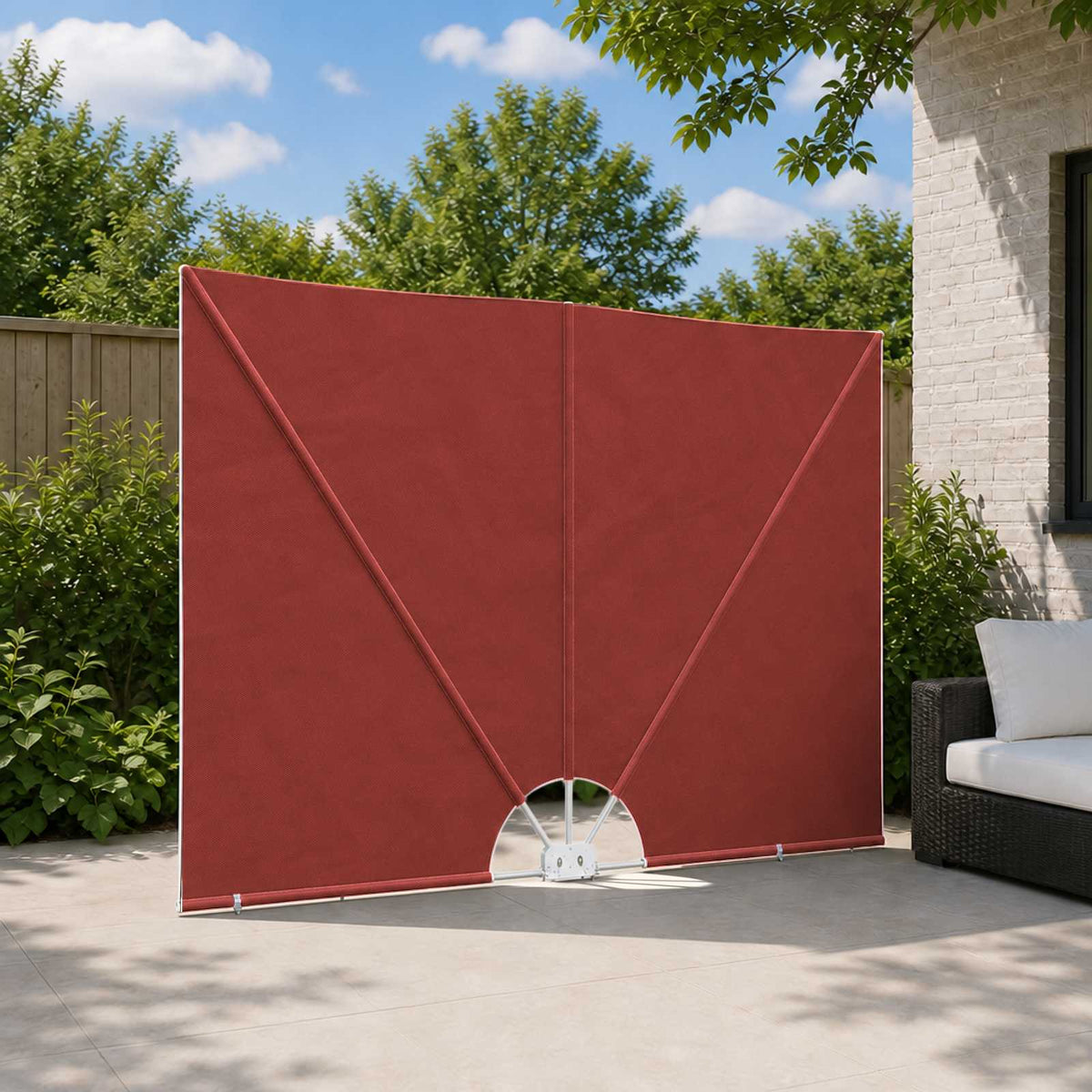 44574 vidaXL Collapsible Terrace Side Awning Terracotta 400x200 cm