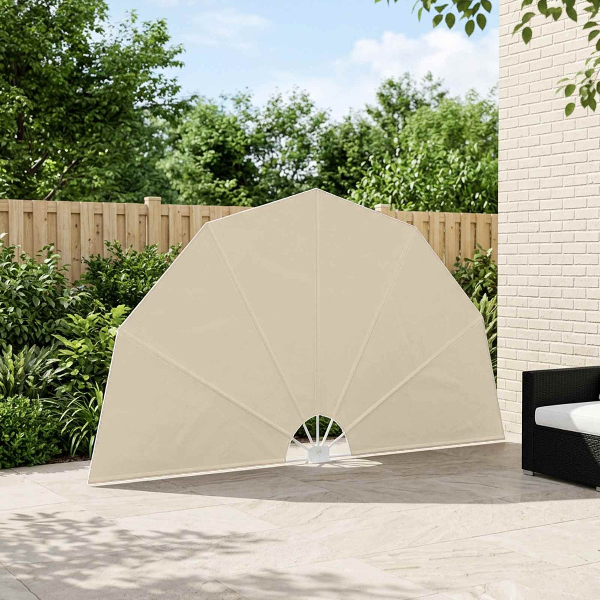 44577 vidaXL Collapsible Terrace Side Awning Cream 160 cm