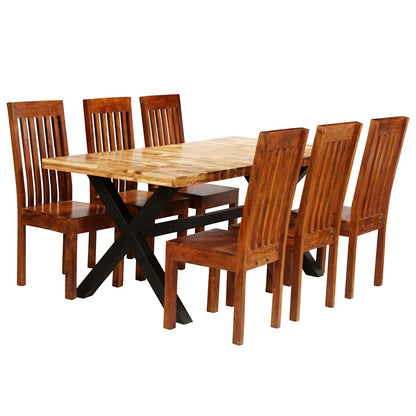 vidaXL Dining Table Set | Wooden Brown