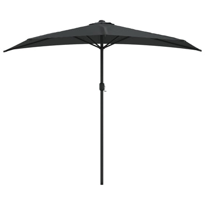 vidaXL Garden Parasol with Aluminium Pole Anthracite 270x144 cm Half