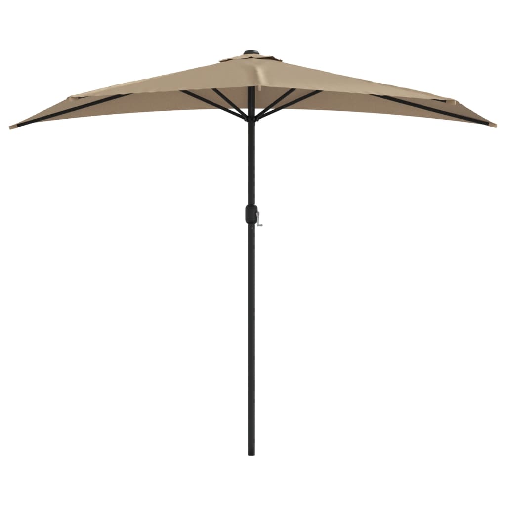 vidaXL Garden Parasol with Aluminium Pole Taupe 270x144 cm Half