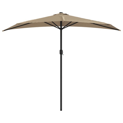 vidaXL Garden Parasol with Aluminium Pole Taupe 270x144 cm Half