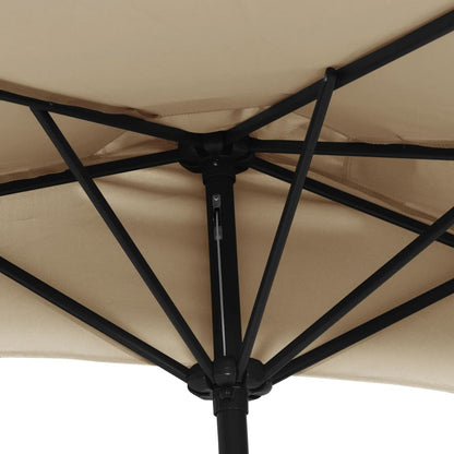 vidaXL Garden Parasol with Aluminium Pole Taupe 270x144 cm Half