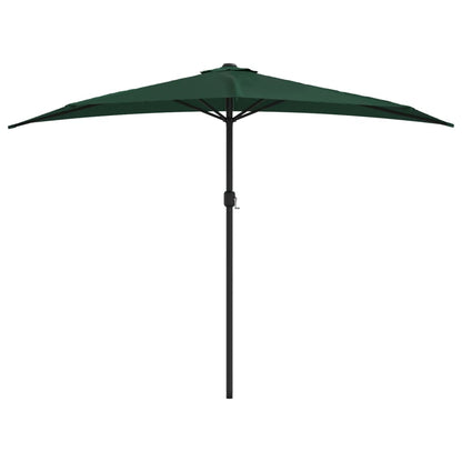 vidaXL Garden Parasol with Aluminium Pole Green 300x155 cm Half