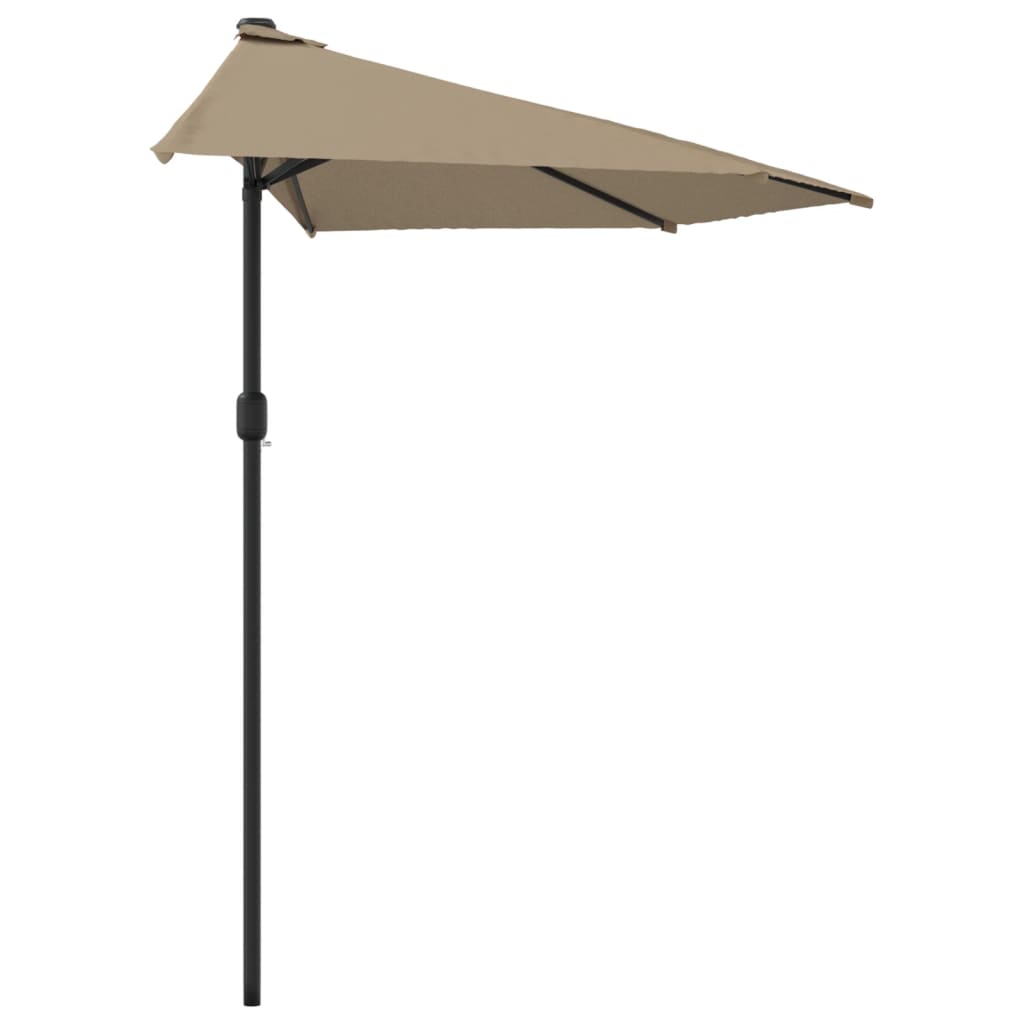 vidaXL Garden Parasol with Aluminium Pole Taupe 300x155 cm Half