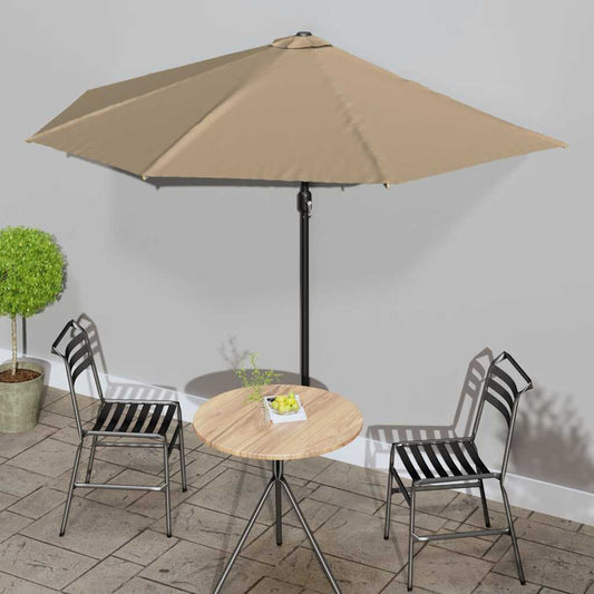 44594 vidaXL Balcony Parasol with Aluminium Pole Taupe 300x155 cm Half