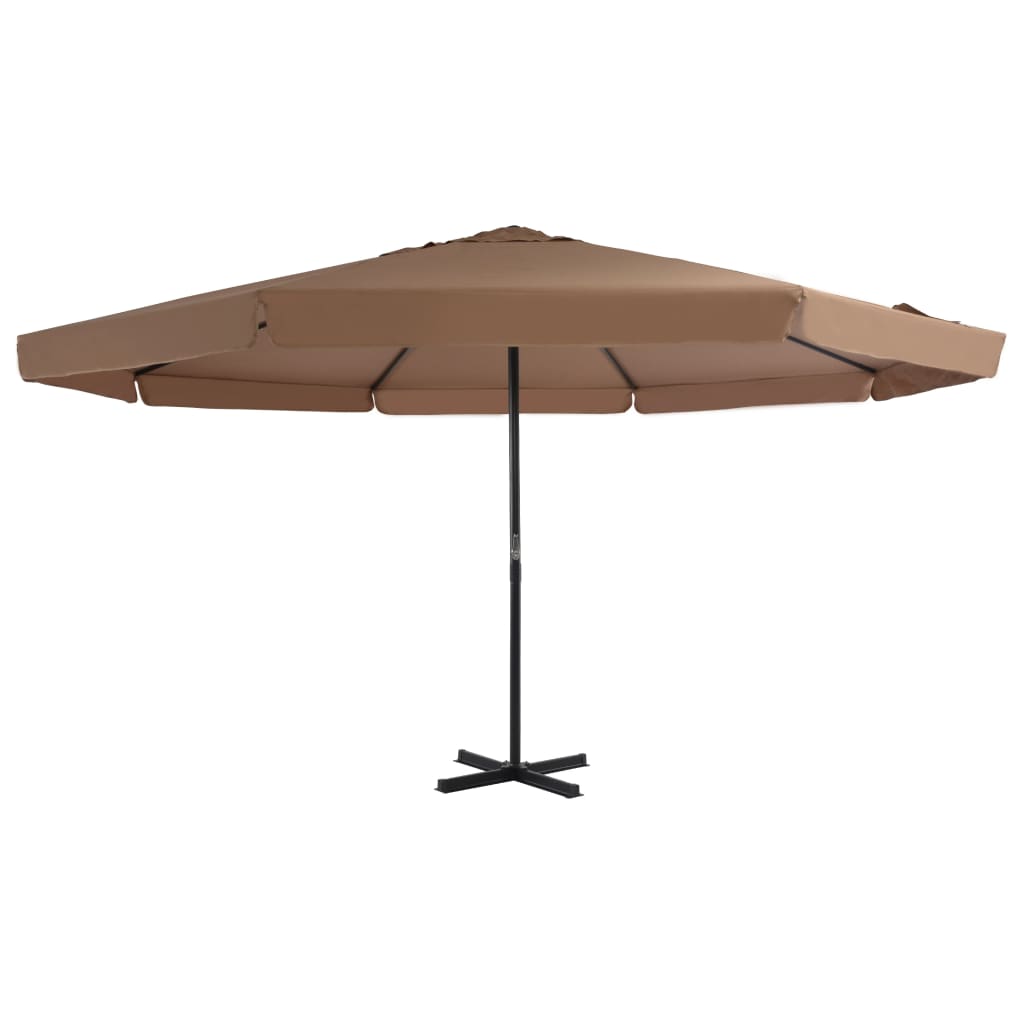 vidaXL Garden Parasol with Aluminium Pole 500 cm Taupe