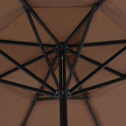 vidaXL Garden Parasol with Aluminium Pole 500 cm Taupe