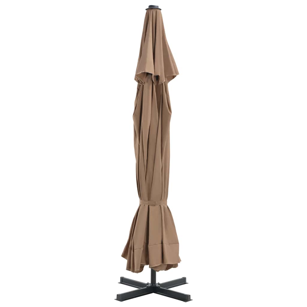 vidaXL Garden Parasol with Aluminium Pole 500 cm Taupe