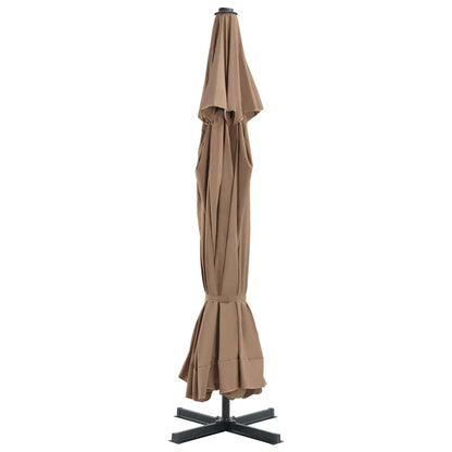 vidaXL Garden Parasol with Aluminium Pole 500 cm Taupe