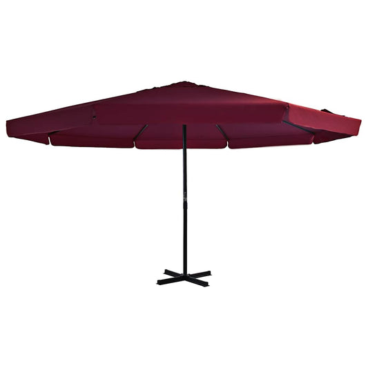 vidaXL Outdoor Parasol with Aluminium Pole 500 cm Bordeaux Red