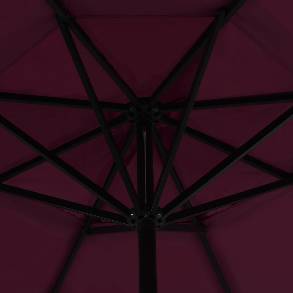 vidaXL Outdoor Parasol with Aluminium Pole 500 cm Bordeaux Red