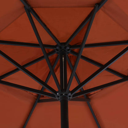 vidaXL Outdoor Parasol with Aluminium Pole 500 cm Terracotta