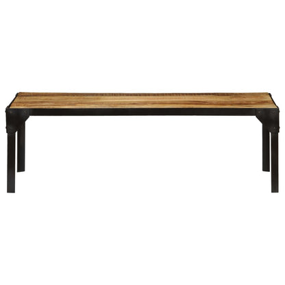 vidaXL Coffee Table Solid Rough Mango Wood and Steel 110 cm