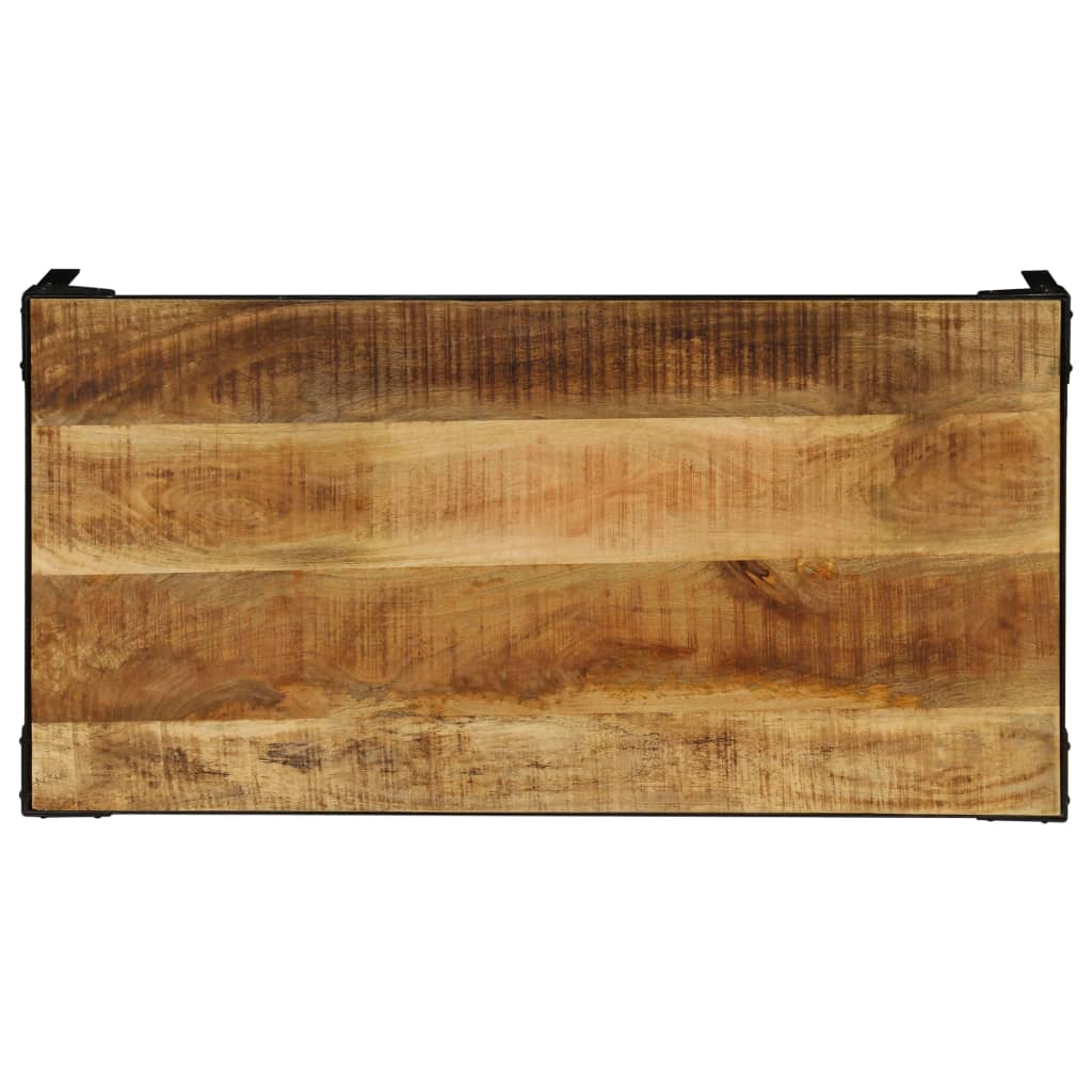 vidaXL Coffee Table Solid Rough Mango Wood and Steel 110 cm