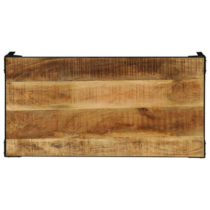 vidaXL Coffee Table Solid Rough Mango Wood and Steel 110 cm