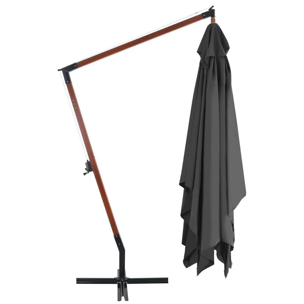 vidaXL Cantilever Garden Parasol | Anthracite | Polyester fabric | Large