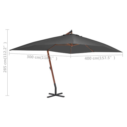 vidaXL Cantilever Garden Parasol | Anthracite | Polyester fabric | Large