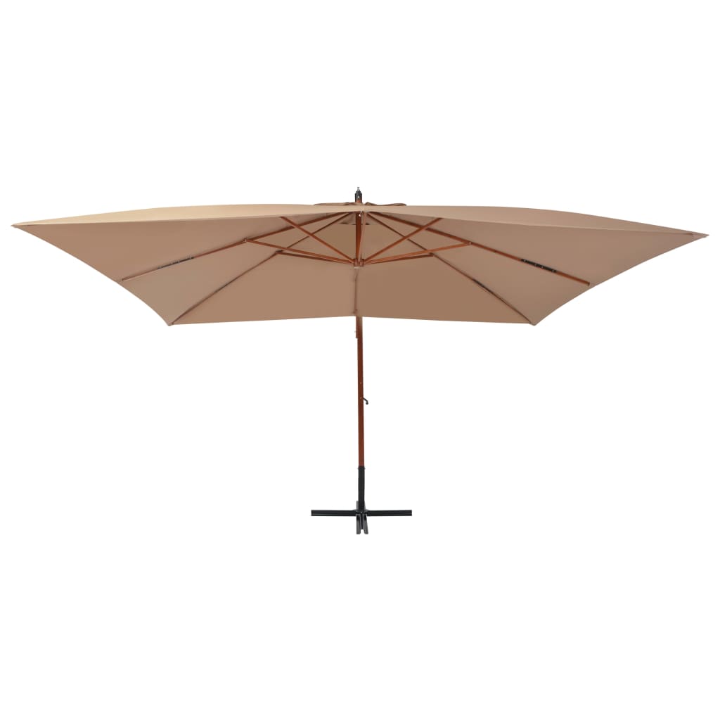 vidaXL Cantilever Garden Parasol | Taupe | Laminated Bamboo, Firwood, Polyester