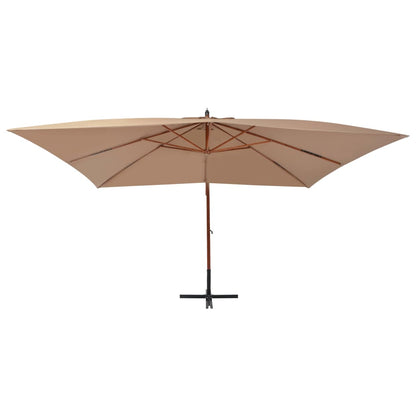 vidaXL Cantilever Garden Parasol | Taupe | Laminated Bamboo, Firwood, Polyester