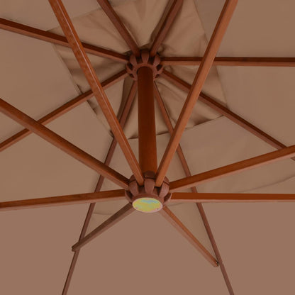 vidaXL Cantilever Garden Parasol | Taupe | Laminated Bamboo, Firwood, Polyester