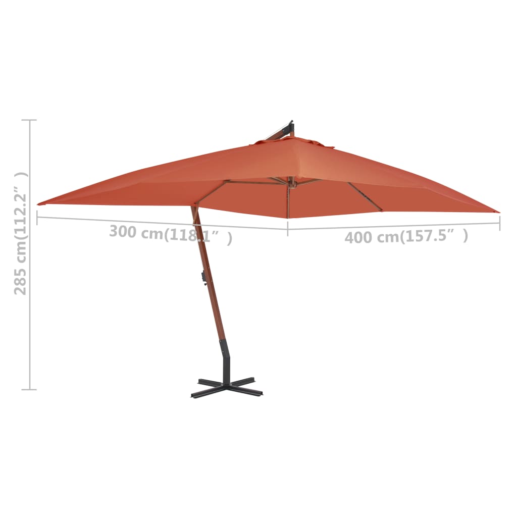 vidaXL Cantilever Garden Parasol | Terracotta