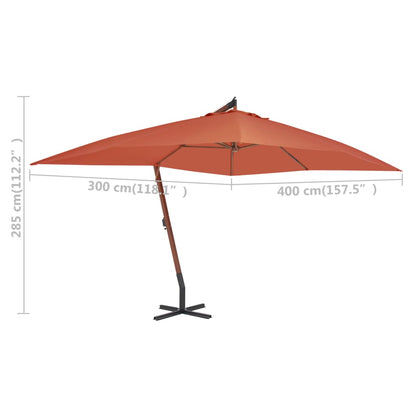 vidaXL Cantilever Garden Parasol | Terracotta