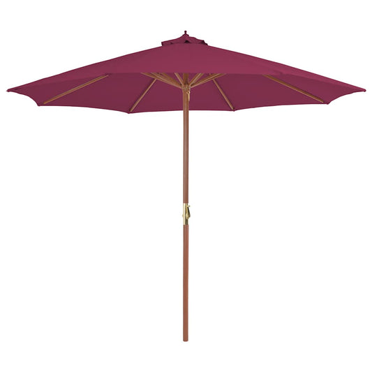44497 vidaXL Outdoor Parasol with Wooden Pole 300 cm Bordeaux Red