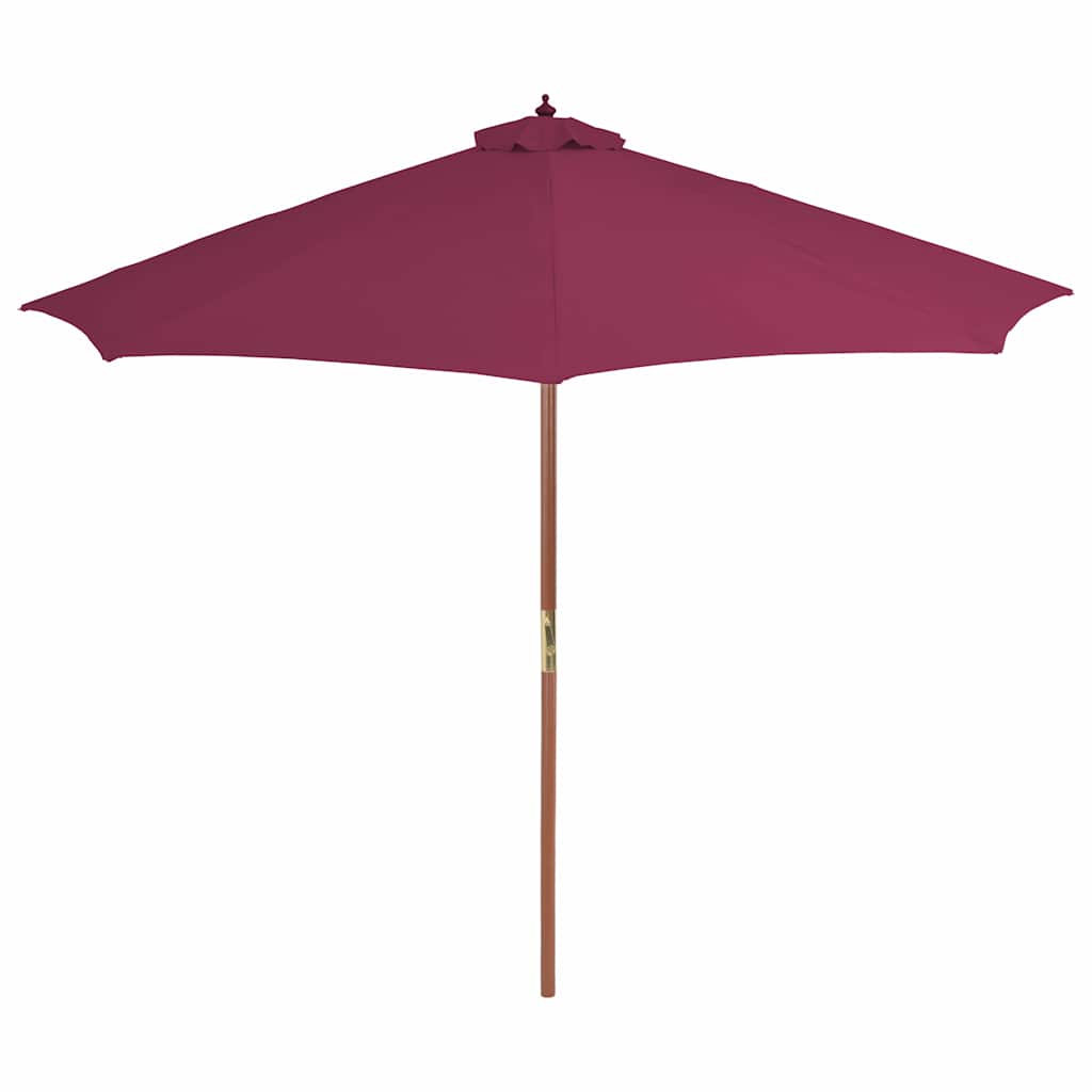 44497 vidaXL Outdoor Parasol with Wooden Pole 300 cm Bordeaux Red
