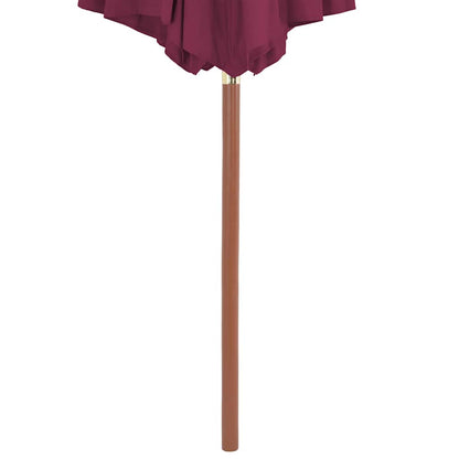 44497 vidaXL Outdoor Parasol with Wooden Pole 300 cm Bordeaux Red