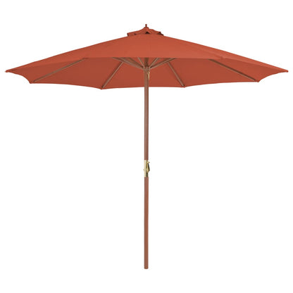 vidaXL Garden Parasol with Wooden Pole 300 cm Terracotta