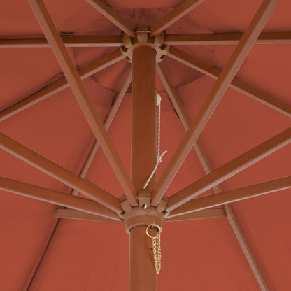 vidaXL Garden Parasol with Wooden Pole 300 cm Terracotta