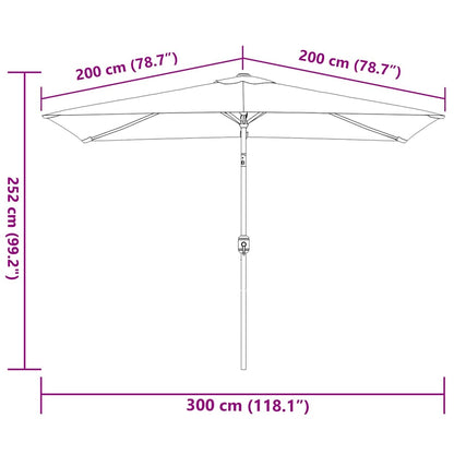 vidaXL Garden Parasol with Metal Pole 300x200 cm Anthracite