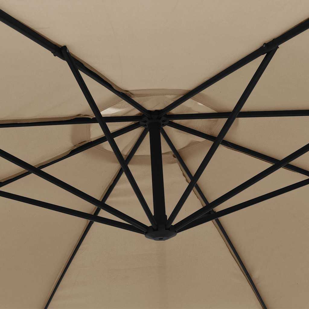 vidaXL Cantilever Garden Parasol with Aluminium Pole 350 cm Taupe