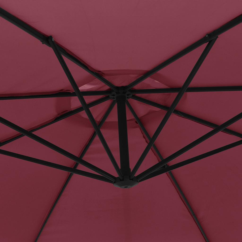 vidaXL Cantilever Garden Parasol with Aluminium Pole 350 cm Bordeaux Red