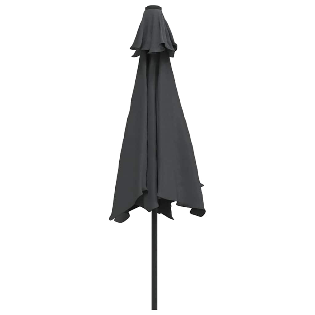 vidaXL Outdoor Parasol with LED Lights and Steel Pole 300cm Anthracite