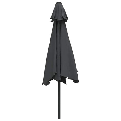 vidaXL Outdoor Parasol with LED Lights and Steel Pole 300cm Anthracite