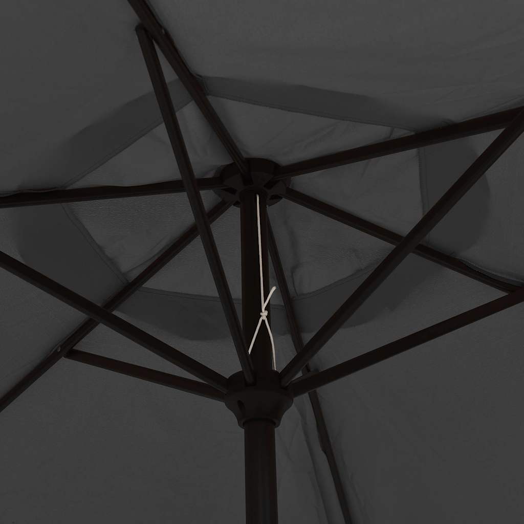 vidaXL Outdoor Parasol with LED Lights and Steel Pole 300cm Anthracite