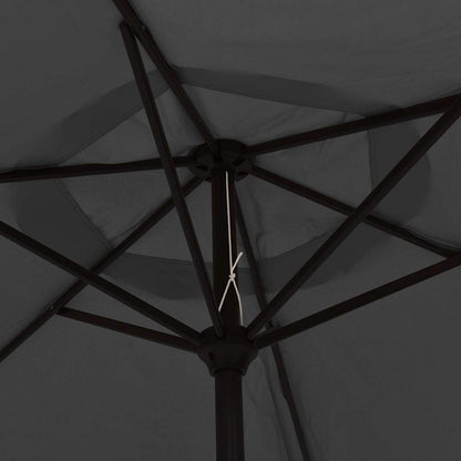 vidaXL Outdoor Parasol with LED Lights and Steel Pole 300cm Anthracite