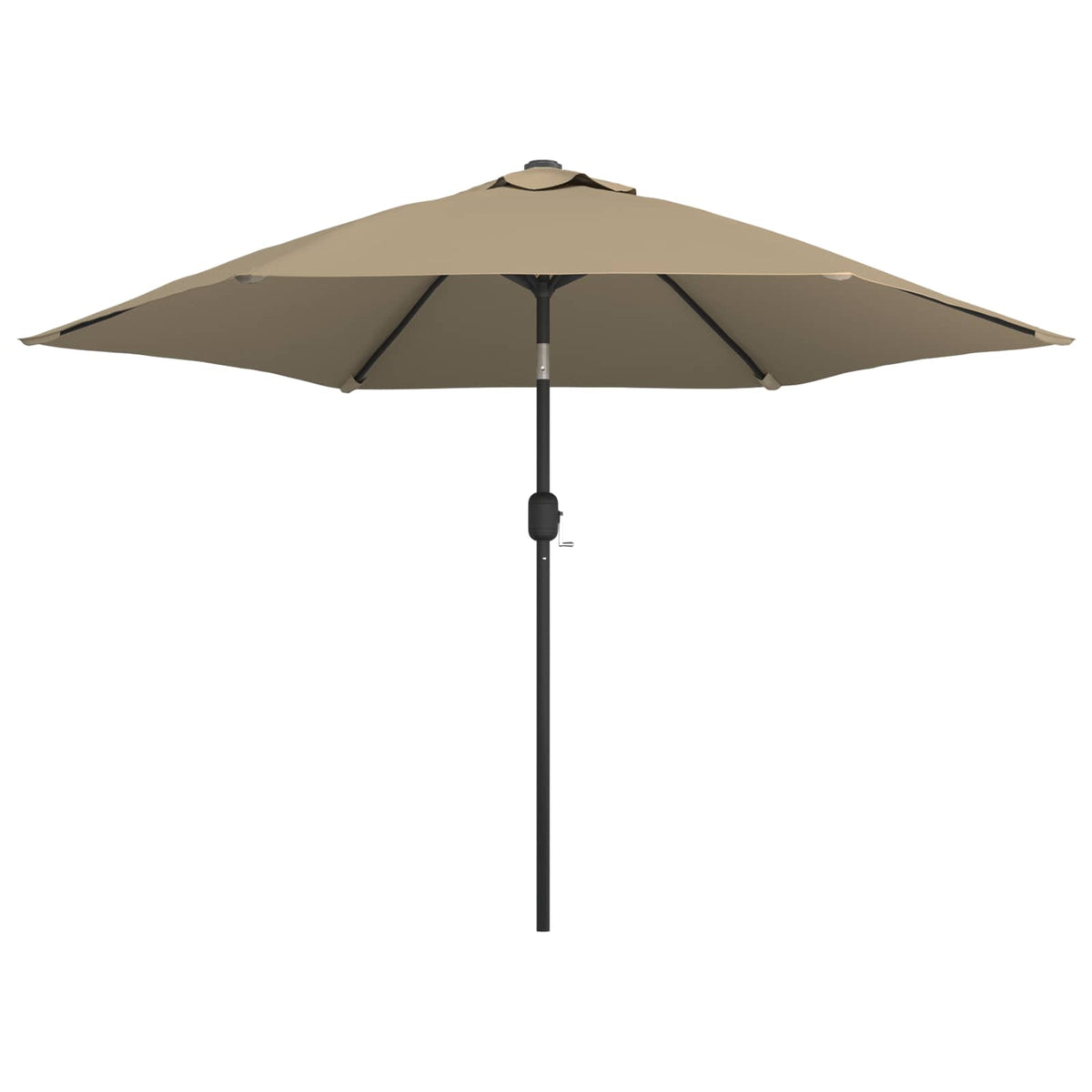 vidaXL Outdoor Parasol with LED Lights and Steel Pole 300 cm Taupe