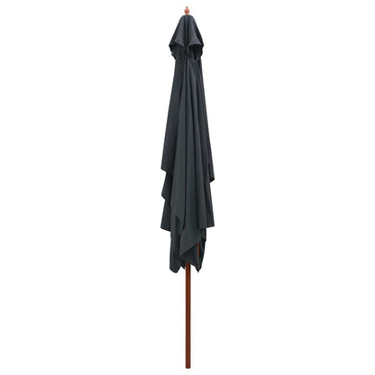 44513 vidaXL Outdoor Parasol with Wooden Pole 200x300 cm Anthracite