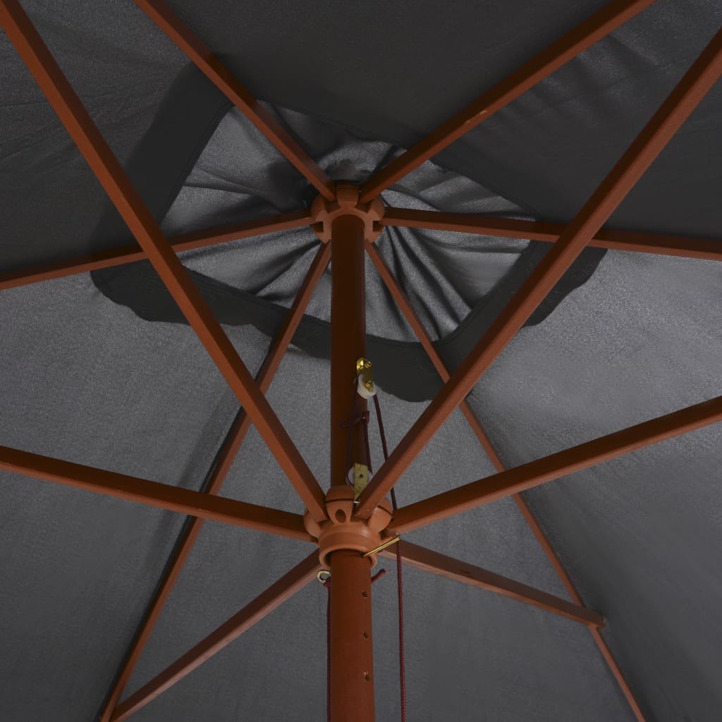 vidaXL Garden Parasol with Wooden Pole 200x300 cm Anthracite