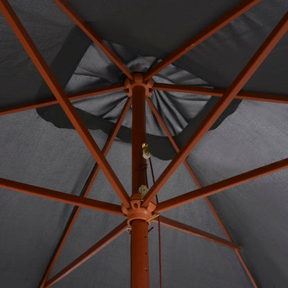 vidaXL Garden Parasol with Wooden Pole 200x300 cm Anthracite