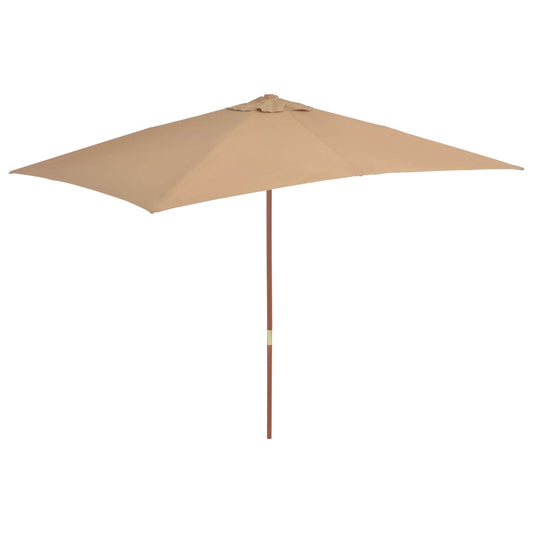 vidaXL Garden Parasol | Taupe | Polyester, Laminated bamboo, Hardwood